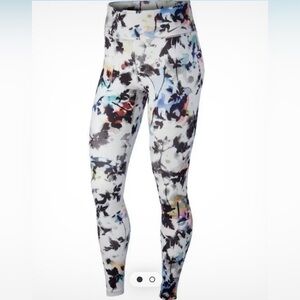 Nike White Dri-Fit Floral Abstract Print Leggings Size XS